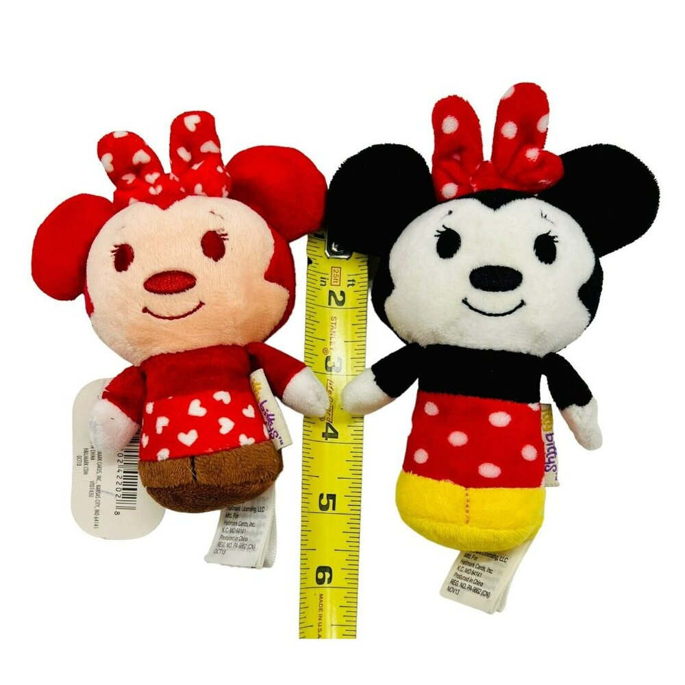 Hallmark Itty Bittys Minnie Mouse Plush Happy Hearts Lot of 2 Valentine Disney - Picture 9 of 9
